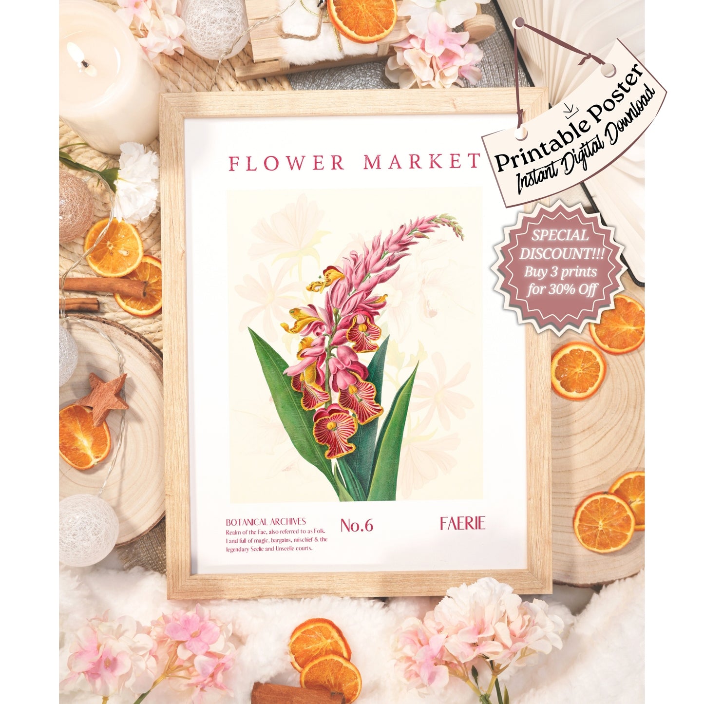 Faerie Flower Market Printable decor