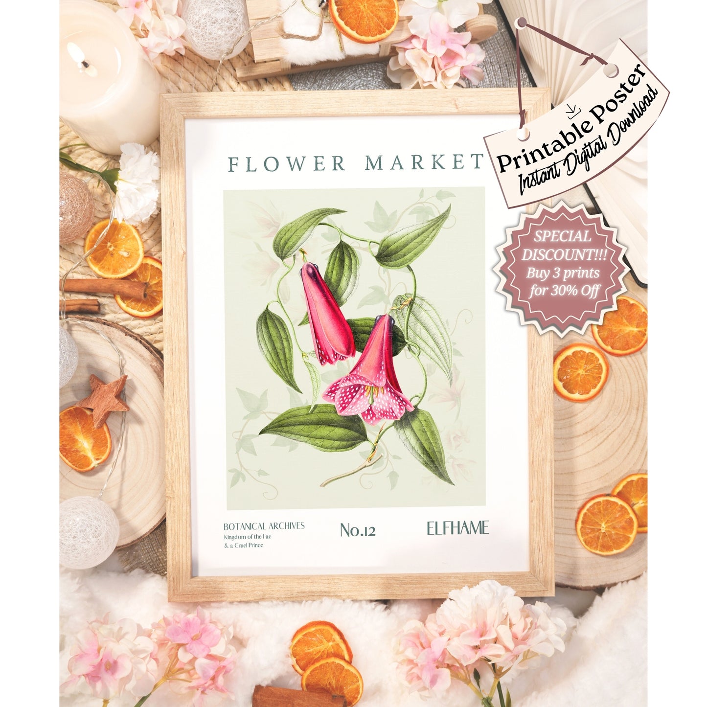 Elfhame fae Realm Flower Market Printable decor