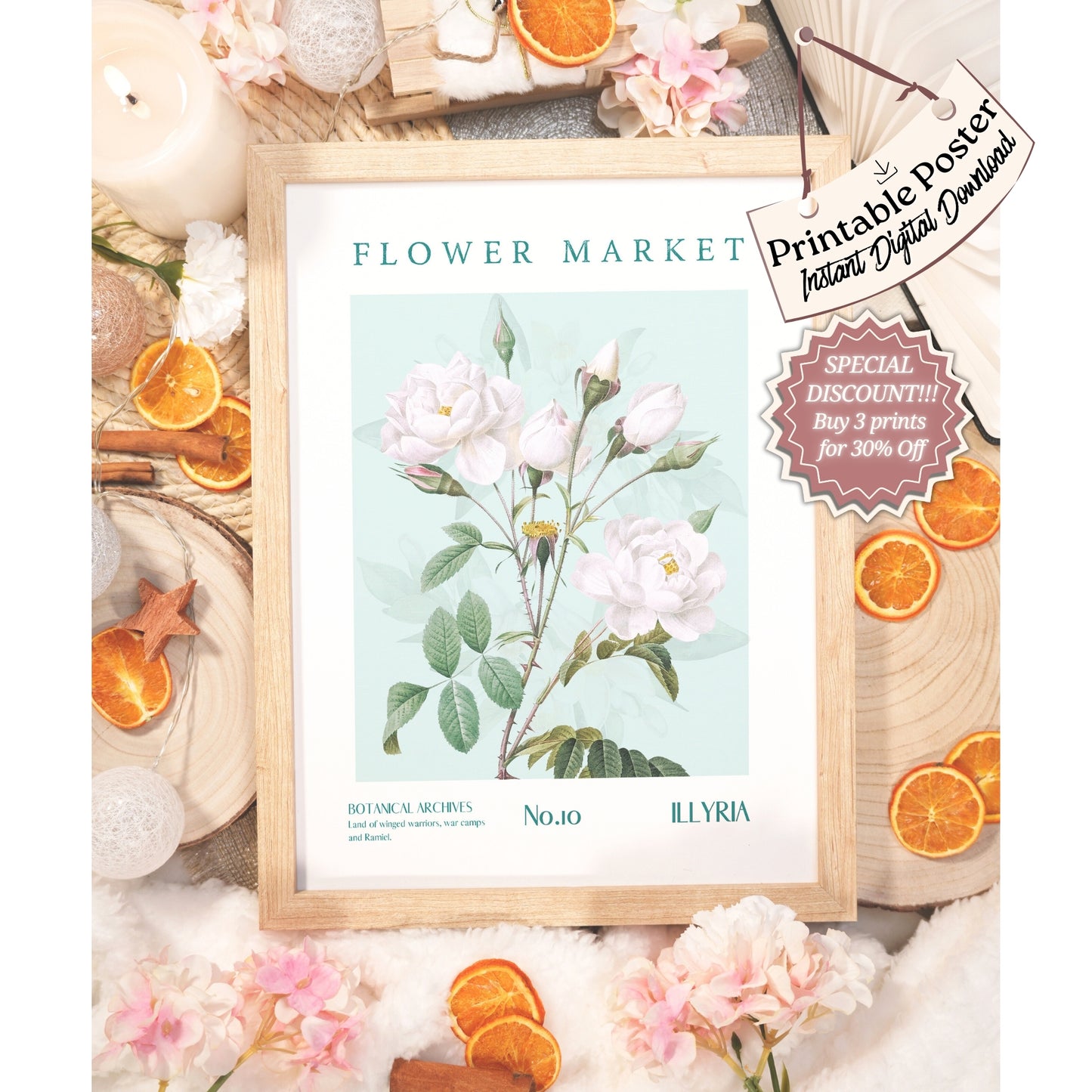 Illyria ACOTAR Flower Market Printable decor