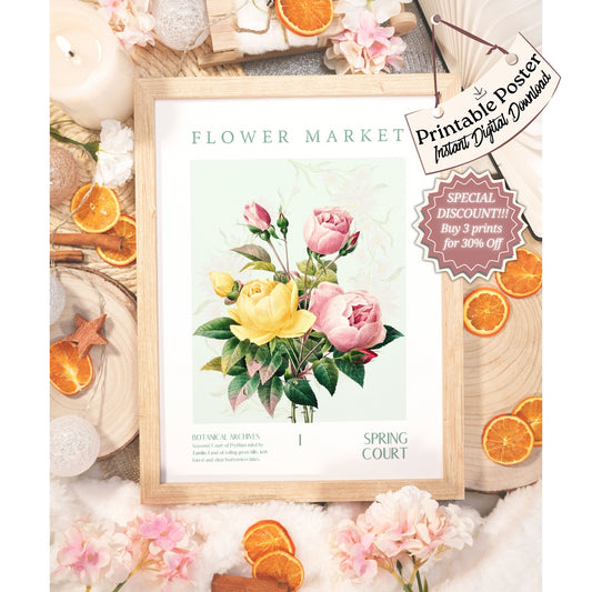 ACOTAR Spring Court Flower Market Printable decor