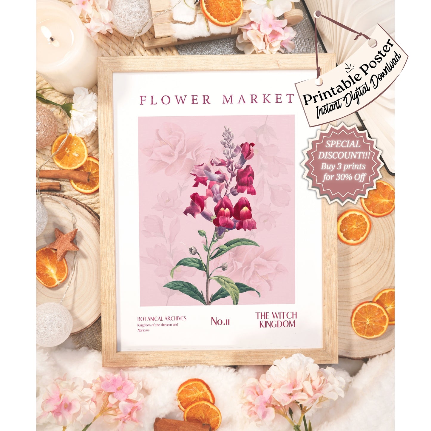 Witch Kingdom Flower Market Printable decor