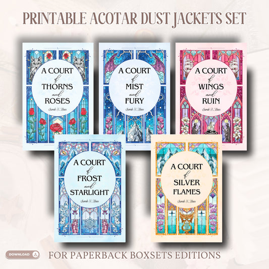 ACOTAR Printable Stained Glass Dust Jackets / Book Cover