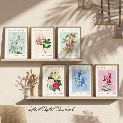 Set of 6 Printable ACOTAR, TOG, Crescent City Flower Market Wall art