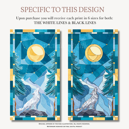 Stained Glass Wolf poster Kayana Illustrations