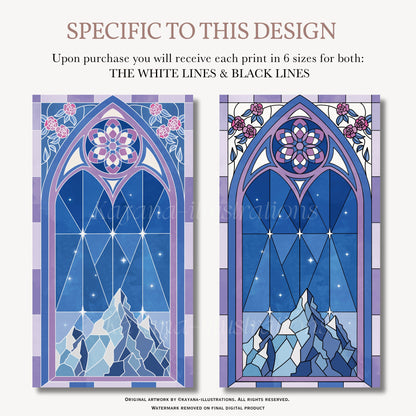 Stained Glass Mountain poster Kayana Illustrations
