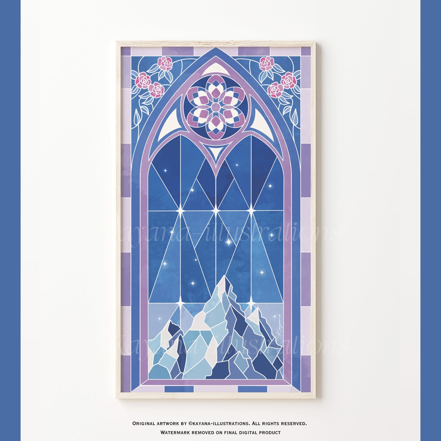 Stained Glass Mountain poster Kayana Illustrations
