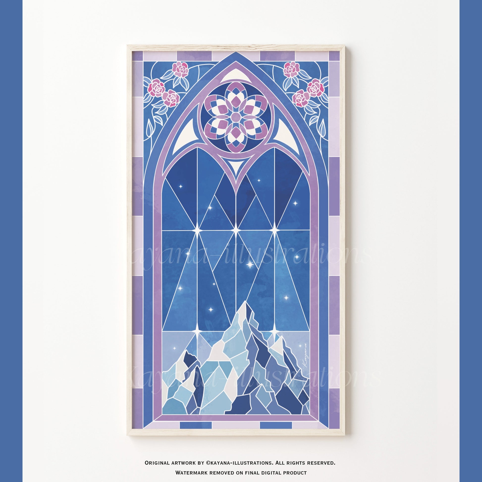 Stained Glass Mountain poster Kayana Illustrations