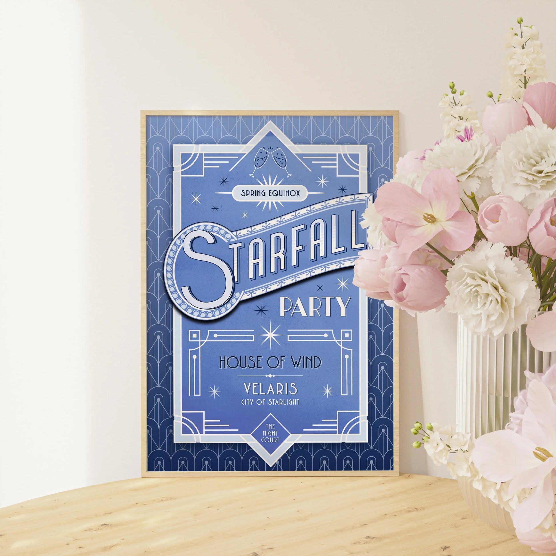 Starfall party poster - Serene Blue Kayana Illustrations