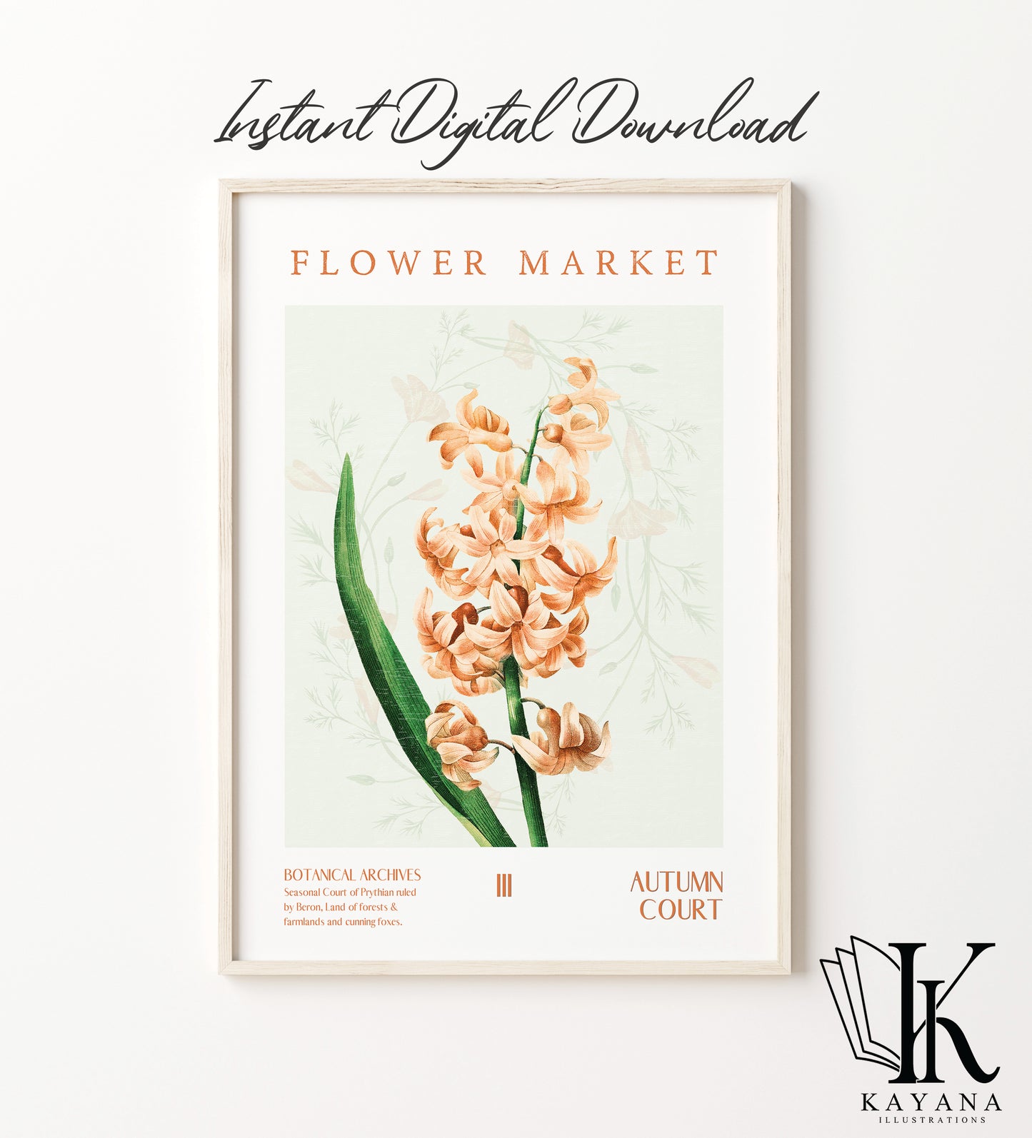 ACOTAR Courts Set of 8 Printable Flower Market Wall art