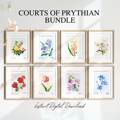 ACOTAR Courts Set of 8 Printable Flower Market Wall art