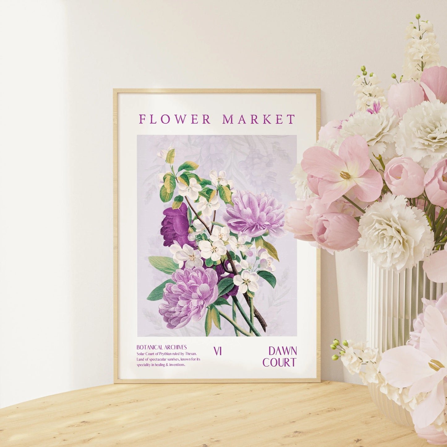 Dawn Court Flower Market Poster Kayana Illustrations