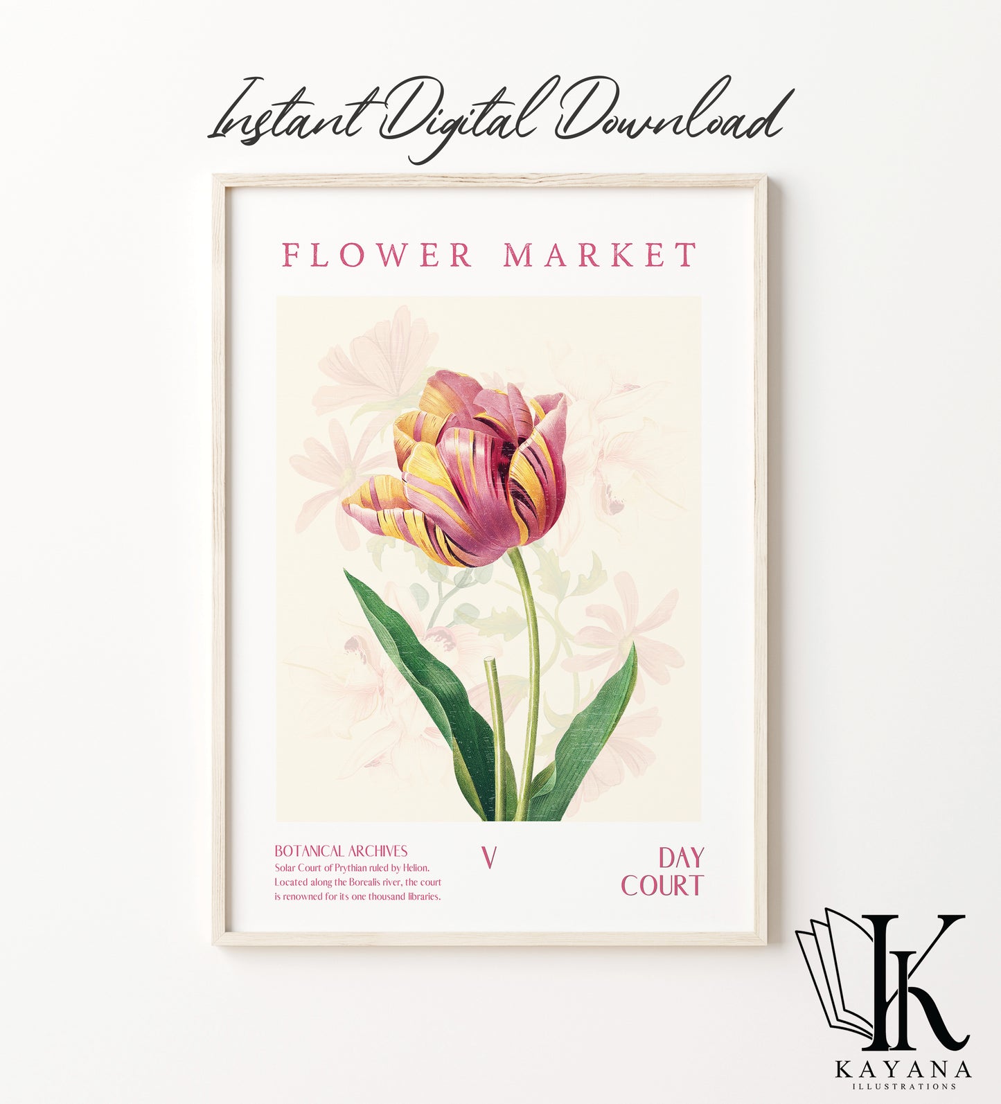 ACOTAR Day Court Flower Market Printable decor