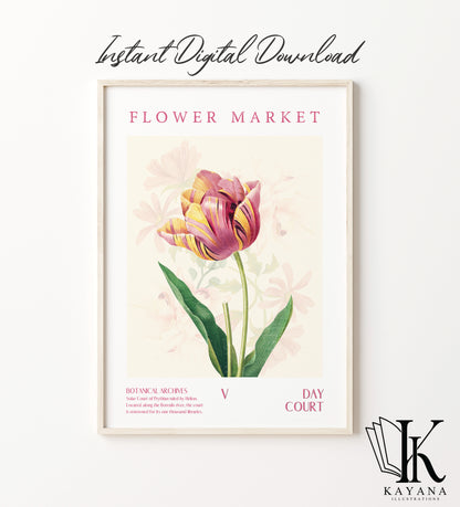 ACOTAR Day Court Flower Market Printable decor