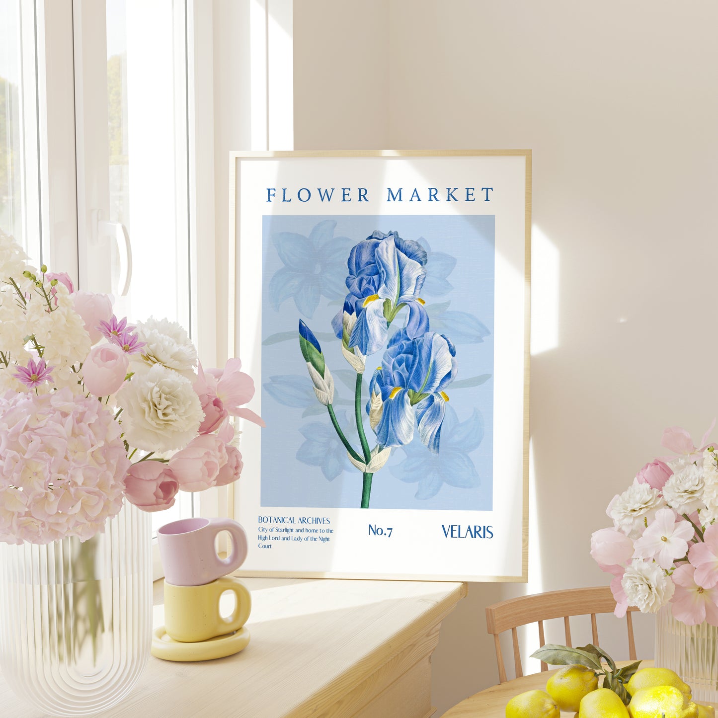 ACOTAR Velaris Night Court Flower Market Printable decor