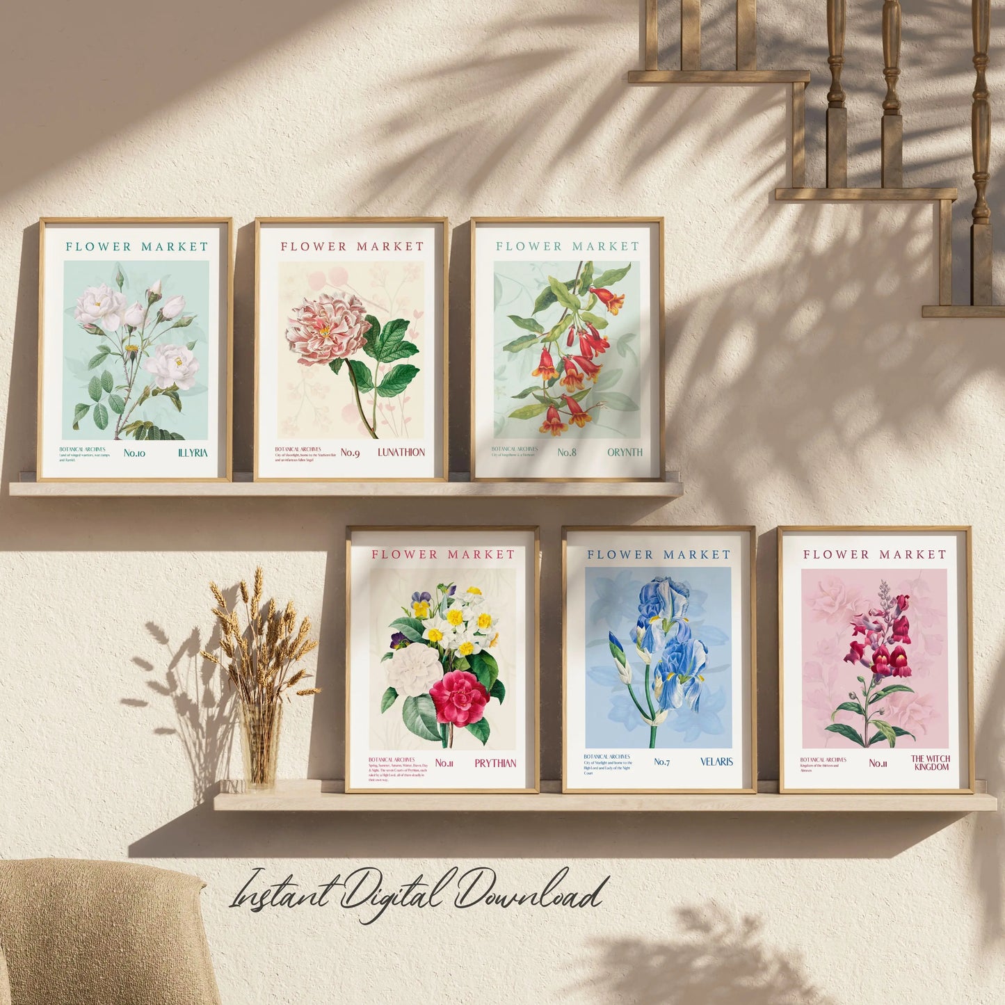 Step into the magical realms of Sarah J. Maas with this set of six Flower Market posters. 