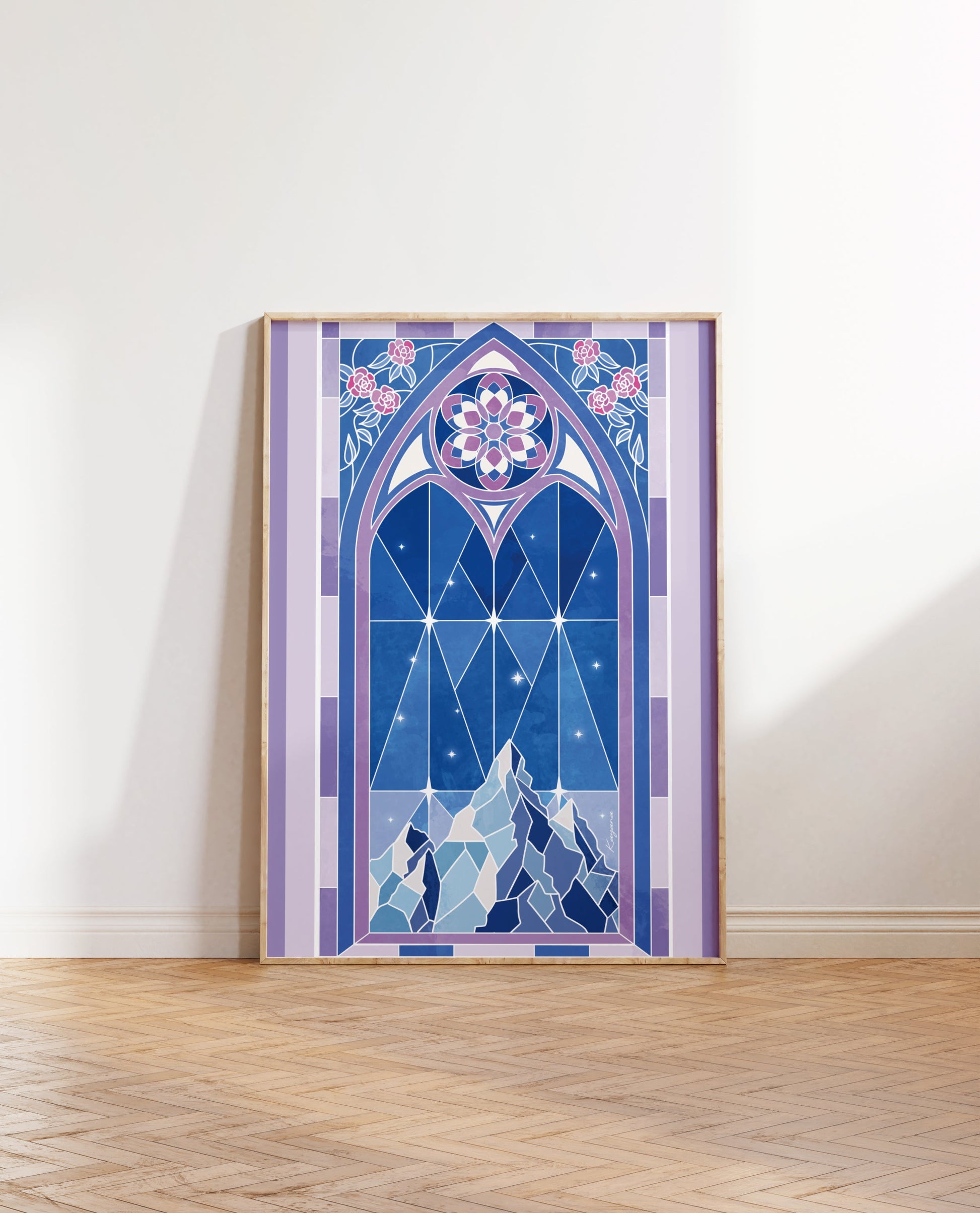 Stained Glass Mountain poster Kayana Illustrations