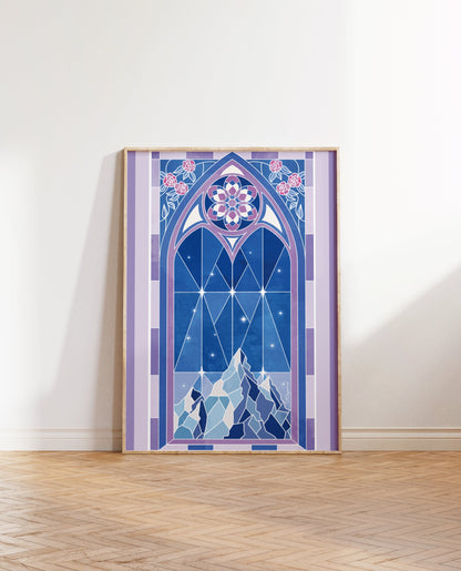 Stained Glass Mountain poster Kayana Illustrations